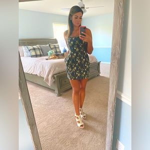 Abercrombie Babydoll Mini Dress w/ Pockets | Size: S | Color: Navy Blue Floral